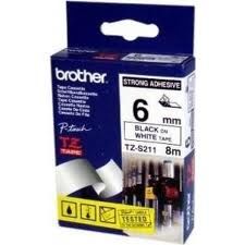 Consumabil Termic Brother Etichete TZ TAPES STRONG ADHESIVE 6mm BLACK ON WHITE TAPE