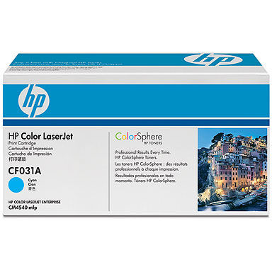 Toner imprimanta CYAN CF031A 12,5K ORIGINAL HP LASERJET CM4540MFP