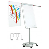 Smit Visual Supplies Flipchart magnetic, 105 x 70 cm, cu brate laterale, cu rotile, SMIT Vario