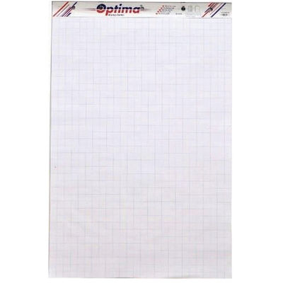 Rezerva hrtie pentru flipchart, 50coli/top (velin/caroiata - cu microperforatii) Optima