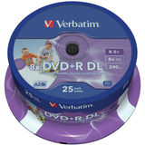 VERBATIM DVD+R 8.5GB 8x Double Layer Inkjet Printable 25 buc.