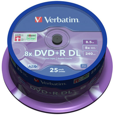 DVD+R 8.5GB 8x Double Layer Matt Silver Spindle 25 buc.