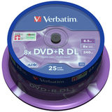 VERBATIM DVD+R 8.5GB 8x Double Layer Matt Silver Spindle 25 buc.