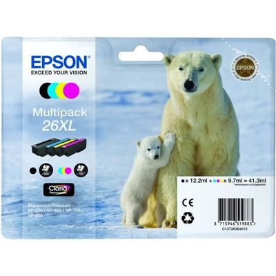 Cartus Imprimanta Epson MULTIPACK CMYK NR.26XL C13T26364010 1X12,2ML, 3X9,7ML ORIGINAL XP-600