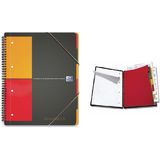 Oxford Caiet A4, spirala dubla, 80 file - 80g/mp, 4 perf., coperta PP, Oxford Organiserbook - dictando