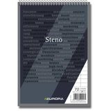 Aurora Blocnotes cu spirala, A5, 72 file - 60g/mp, liniat stanga, Aurora Office - dictando