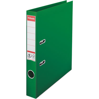 Biblioraft A4, plastifiat PP/PP, margine metalica, 50 mm, Esselte No. 1 Power - verde