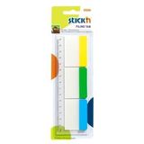 Hopax Stick index plastic transp. cu margine color 37 x 50 mm, 3 x 10file/set, Stick'n - 3 culori neon