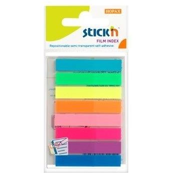 Stick index plastic transparent color 45 x 8 mm, 8 x 20 file/set, Stick'n - 8 culori neon