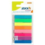 Hopax Stick index plastic transparent color 45 x 8 mm, 8 x 20 file/set, Stick'n - 8 culori neon