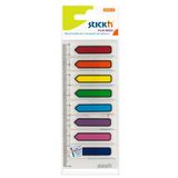 Hopax Stick index plastic transparent color 45 x 12 mm, 8 x 15 file/set, Stick'n - sageata - 8 culori neon