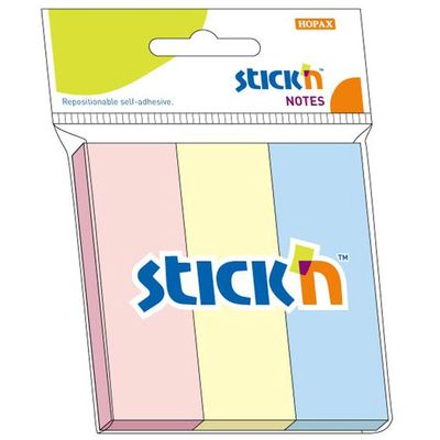 Stick notes index 76 x 25 mm, 3 x 50 file/set, Stick'n - 3 culori pastel