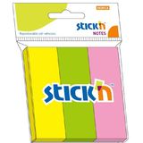 Hopax Stick notes index 76 x 25 mm, 3 x 50 file/set, Stick'n - 3 culori neon