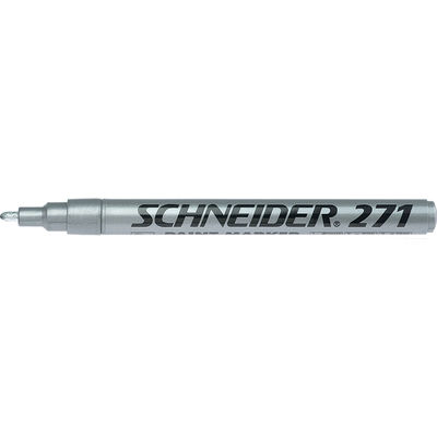 Marker cu vopsea  Schneider Maxx 271, varf rotund 1-2mm - argintiu