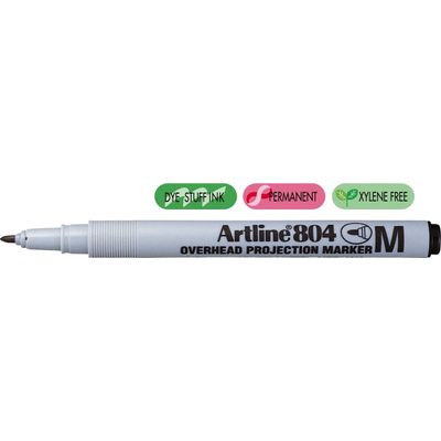 Marker OHP non-permanent Artline 804, varf mediu - 1.0mm - negru