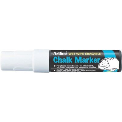 Marker cu creta Artline, pentru table de scris, varf 12.0mm - alb