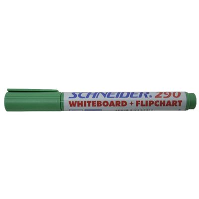 Marker Schneider Maxx 290, pentru tabla de scris+flipchart, varf rotund 2-3mm - verde