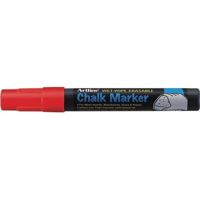 Marker cu creta Artline, pentru table de scris, varf 4.0mm - rosu