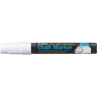 Marker cu creta Artline, pentru table de scris, varf 4.0mm - alb