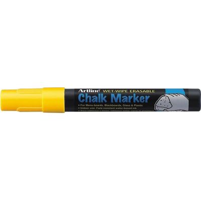 Marker cu creta Artline, pentru table de scris, varf 4.0mm - galben