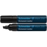 Schneider Permanent marker Schneider Maxx 250, varf tesit 2+7mm - negru