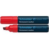 Schneider Permanent marker Schneider Maxx 250, varf tesit 2+7mm - rosu