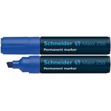 Schneider Permanent marker Schneider Maxx 250, varf tesit 2+7mm - albastru