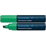 Schneider Permanent marker Schneider Maxx 250, varf tesit 2+7mm - verde