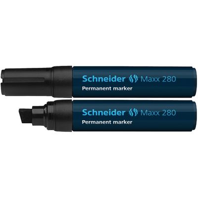 Permanent marker Schneider Maxx 280, varf tesit 4+12mm - negru