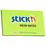 Hopax Notes autoadeziv 76 x 127 mm, 100 file, Stick'n - verde neon