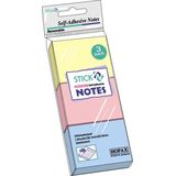 Hopax Notes autoadeziv 38 x 51 mm, 3 x 100 file/set, Stick'n - 3 culori pastel