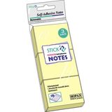 Hopax Notes autoadeziv 38 x 51 mm, 3 x 100 file/set, Stick'n - galben pastel