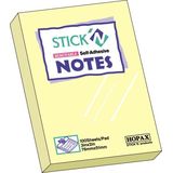 Hopax Notes autoadeziv 76 x 51 mm, 100 file, Stick'n - galben pastel