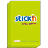 Hopax Notes autoadeziv 76 x 51 mm, 100 file, Stick'n - verde neon