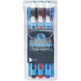 Schneider Pix Schneider Slider Memo XB, rubber grip, accesorii metalice, 3 culori/set - (N, R, A)