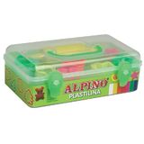 Alpino Kit 7 culori x 90gr plastelina + 7 forme modelaj + roller, Alpino