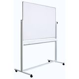 Optima Tabla alba magnetica, dubla fata, rotativa, 90 x 120 cm, pe stand mobil, profil aluminiu, Optima