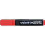 Artline Textmarker Artline 660, varf tesit 1.0-4.0mm - rosu fluorescent