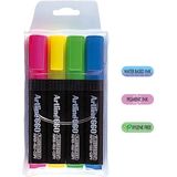 Artline Textmarker Artline 660, varf tesit 1.0-4.0mm, 4 culori/set - (YE,PK,GR,LBL)