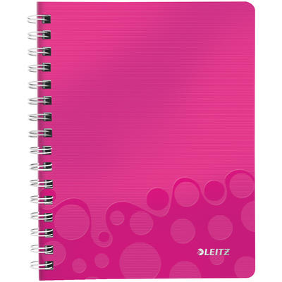 Caiet de birou A5, Leitz WOW Get Organized, A5, dictando - roz metalizat