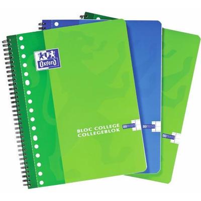 Caiet cu spirala A4, OXFORD School Collegebook, 90 file-90g/mp, 4 perf., coperta carton - dictando