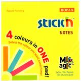 Hopax Magic notes autoadeziv 76 x  76 mm, 100 file, Stick"n Magic Notes - 4 culori neon