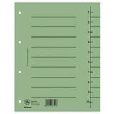 DONAU Separatoare carton manila 250g/mp, 300 x 240mm, 100/set, DONAU - verde