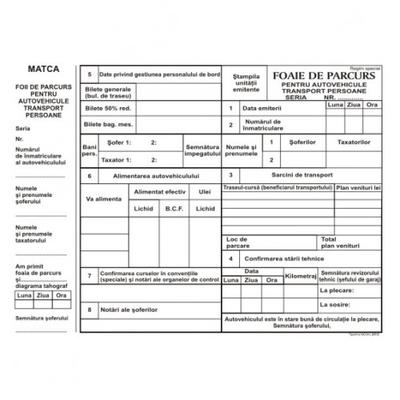 Foaie parcurs persoane, format A4, 100 coli/carnet