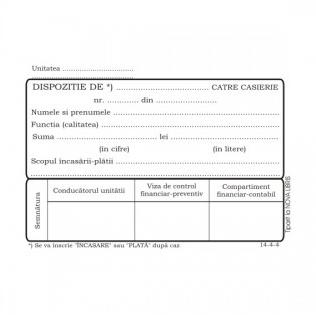 Dispozitie plata casierie, format A6, 100 coli/carnet