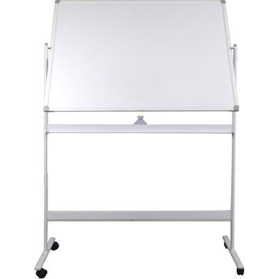 Tabla alba magnetica, dubla fata, rotativa, 120 x 180 cm, pe stand mobil, profil aluminiu, Optima