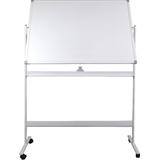 Sisteme afisare Optima Tabla alba magnetica, dubla fata, rotativa, 120 x 180 cm, pe stand mobil, profil aluminiu, Optima