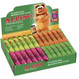 Alpino Display plastilina fluorescenta, 24 x  50gr./display, ALPINO -  6 culori asortate