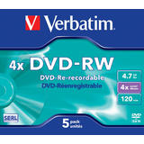 VERBATIM Verbatim DVD-RW SERL 4.7GB 4X MATT SILVER SURFACE Jewel Case