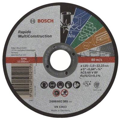 BOSCH Rapido Multi Construction - Disc taiere multimaterial, 125x22.2x1 mm, Se livreaza multiplu de 25, Pret/Bucata